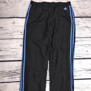 Adidas black and blue Junior jogging pants size sm